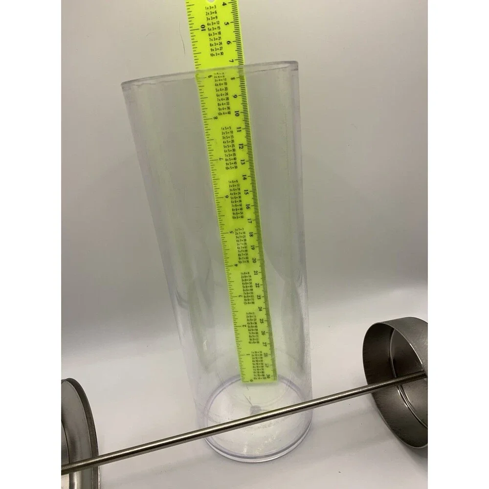 Countertop Straw Holder Dispenser Clear Plastic and Metal